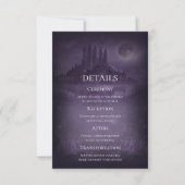 Purple Silver Gothic Romance Wedding Details Card Einladung (Vorderseite)