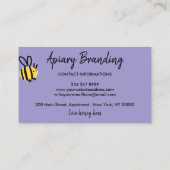 Purple Simple Honey Bee Visitenkarte (Rückseite)