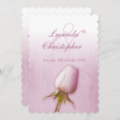 Purple Single Rose Bud Lilac Wedding Einladung (Vorne/Hinten)