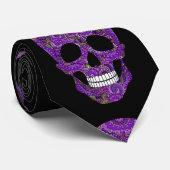 Purple Skull Tie Krawatte (Gerollt)