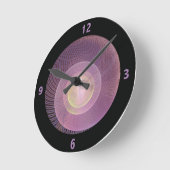 Purple Snail Shell Fractal Clock with Numbers Runde Wanduhr (Winkel)