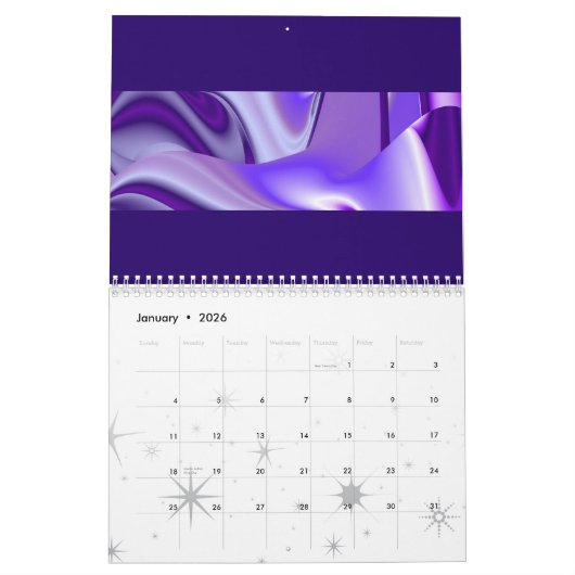 Purple Snow Dreams - Abstract Fantasy-Art Kalender (Jan 2026)