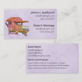 Purple Social calling card-Pink Lifeguard Tower Visitenkarte (Vorne/Hinten)