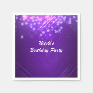 Purple Sparkle Glam Tanzclub-Party Serviette