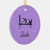 Purple Sparkle Gymnastics Keramik Ornament (Rechts)