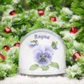 Purple Springtime Pansies Personalized Schneekugeln (Weihnachten)