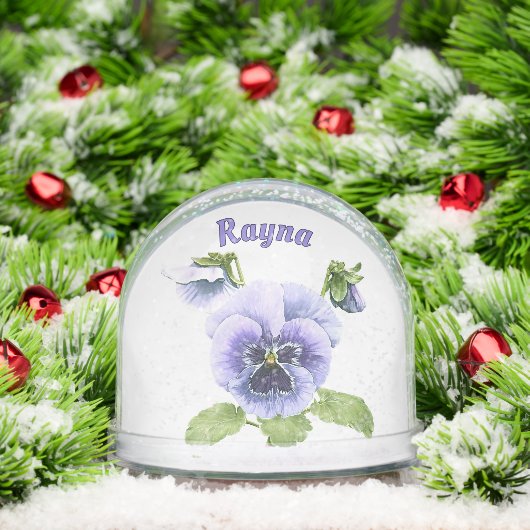 Purple Springtime Pansies Personalized Schneekugeln (Weihnachten)