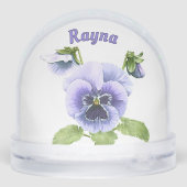 Purple Springtime Pansies Personalized Schneekugeln (Rückseite)