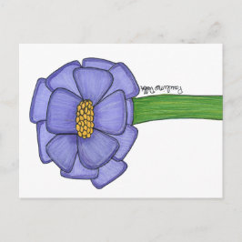 Purple Square Flower Postcard Postkarte