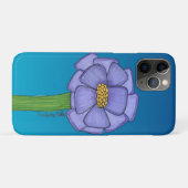 Purple Square Flower with Blue background Case-Mate iPhone Hülle (Rückseite (Horizontal))