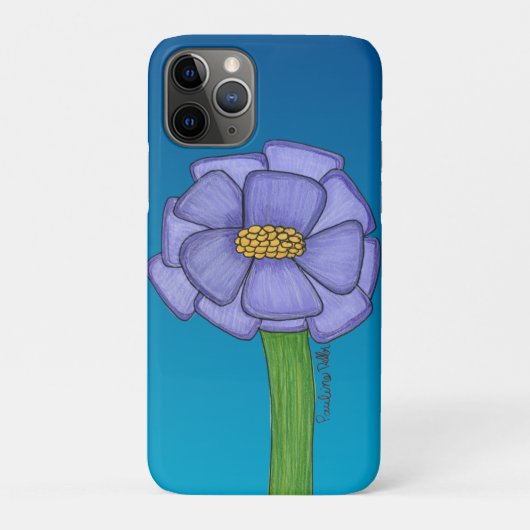 Purple Square Flower with Blue background Case-Mate iPhone Hülle (Rückseite)