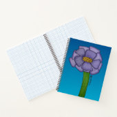 Purple Square Flower with Blue background Notizblock (Innenseite)