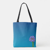 Purple Square Flower with Blue background Tasche (Rückseite)