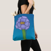 Purple Square Flower with Blue background Tasche (Von Nahem)
