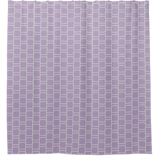 Purple Square Pattern Shower Curtain Duschvorhang (Vorderseite)
