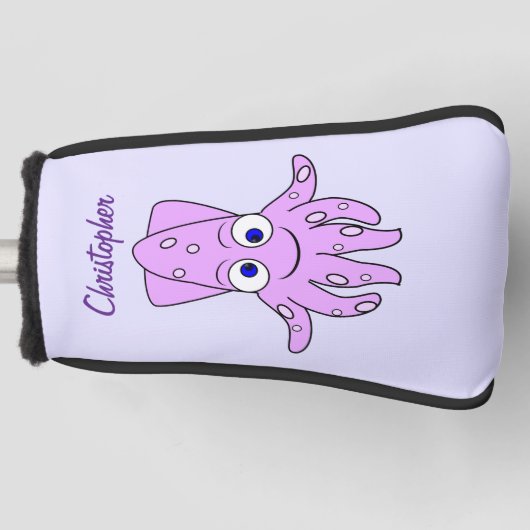 Purple Squid Design Golf Headcover (Vorderseite)