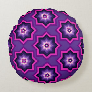 Purple Star Round Throw Pillow Rundes Kissen