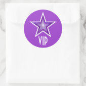 Purple Star VIP Rundaufkleber violett Runder Aufkleber (Tasche)