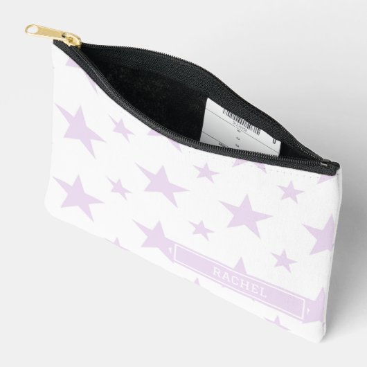 Purple Stars Pattern Constellation Pencil Zubehörtasche (Offen)