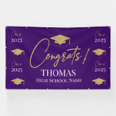 Purple Step and repeat Graduation Backdrop banner (Horizontal)