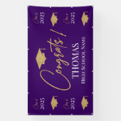 Purple Step and repeat Graduation Backdrop banner (Vertikal)