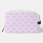 Purple Stripe Bow Pattern Coquette Cosmetic Waschbeutel (Rückseite)