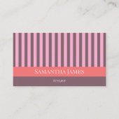 Purple Stripes Colorful Pink Orange Visitenkarte (Vorderseite)