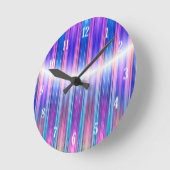 Purple stripes pattern runde wanduhr (Winkel)