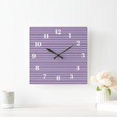 Purple stripes quadratische wanduhr (Zuhause)