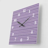 Purple stripes quadratische wanduhr (Winkel)