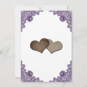 Purple Sunflower Floral Lace Rustic Wedding Save The Date (Rückseite)