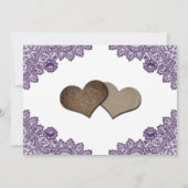 Purple Sunflower Floral Lace String Lights Wedding Save The Date (Rückseite)