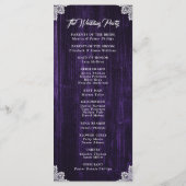 Purple Sunflower Wood Floral Lace Wedding Program Programm (Rückseite)