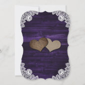 Purple Sunflower Wood Lace String Lights Wedding Einladung (Rückseite)