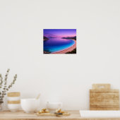 Purple Sunset Ocean Bay Poster - Vibrant Turquoise (Küche)