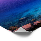 Purple Sunset Ocean Bay Poster - Vibrant Turquoise (Ecke)