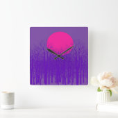 Purple Sunset Quadratische Wanduhr (Zuhause)