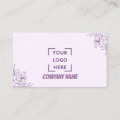 Purple Sweet Floral Professionnel Business card Visitenkarte (Rückseite)