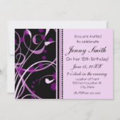 Purple Swirl 18th Birthday Party Einladung (Rückseite)