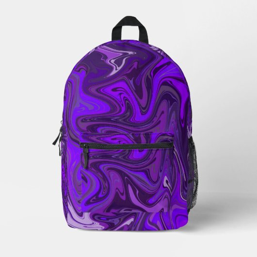 Purple Swirl Art Bedruckter Rucksack (Vorderseite)
