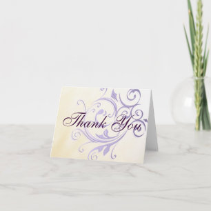 Purple Swirl Thank You Card Dankeskarte