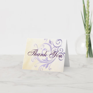 Purple Swirl Thank You Card Dankeskarte