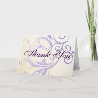Purple Swirl Thank You Card Dankeskarte