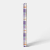 Purple Tartan Plaid Monogram Design Samsung Galaxy Hülle (Linke Seite)