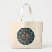 Purple/Teal Starburst Mandala Tote Bag Jumbo Stoffbeutel (Vorne)