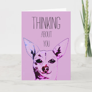 Purple Thinking of You Chihuahua Card Karte