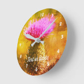 Purple Thistle Flower Abstract Personalized Runde Wanduhr (Winkel)