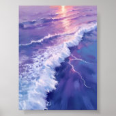 Purple Tide | Ocean Waves Watercolor Painting Poster (Vorne)