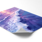 Purple Tide | Ocean Waves Watercolor Painting Poster (Ecke)