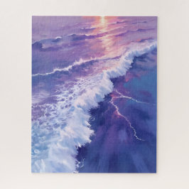 Purple Tide | Ocean Waves Watercolor Painting Puzzle